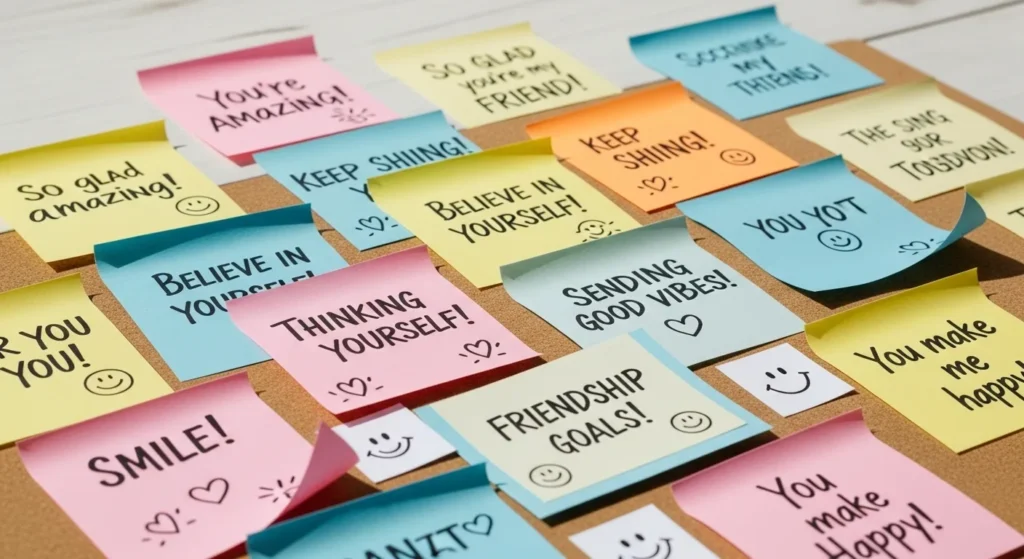 Encouraging Short Positive Messages for Friends