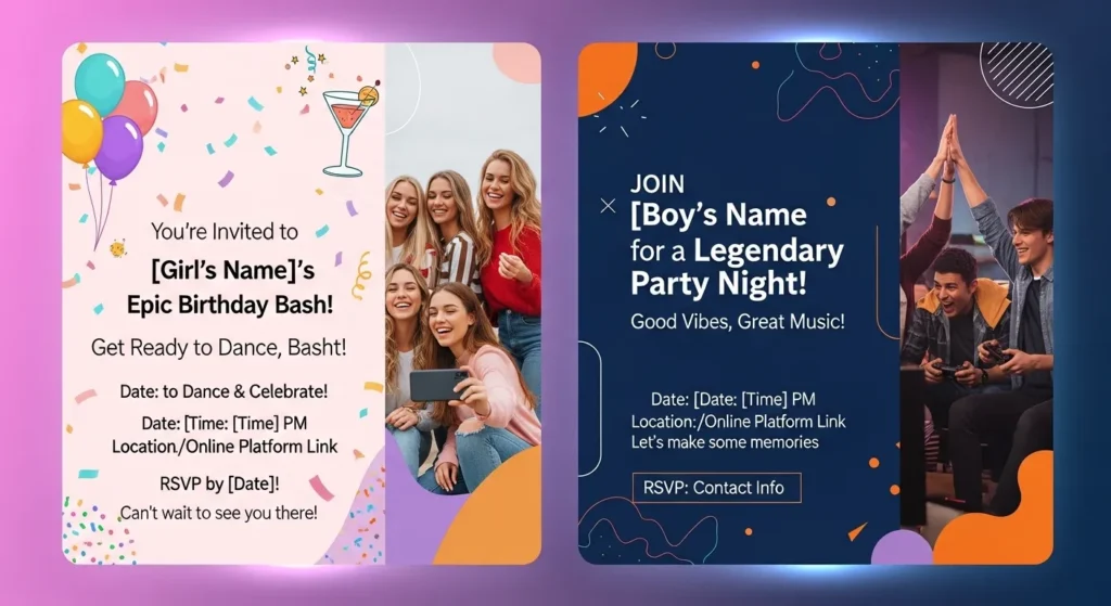 Party Online Invitations Messages