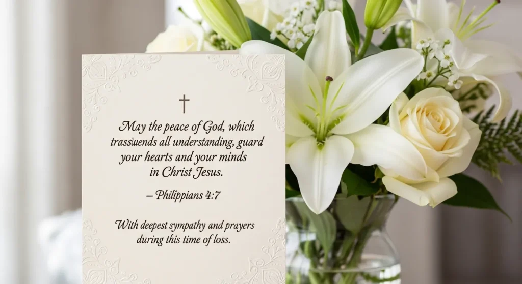 Religious Sympathy Card Messages for Flowers