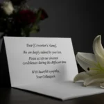 Condolence Messages for Coworker