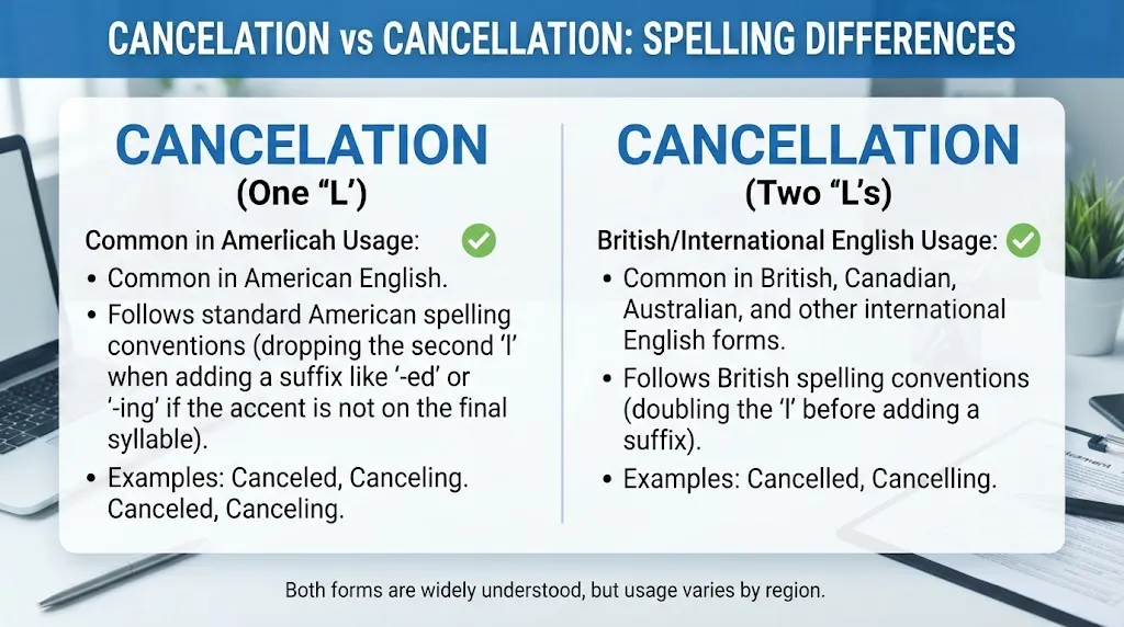 Cancelation vs Cancellation