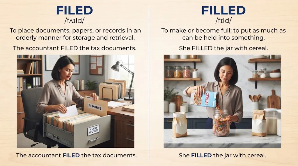 Filed vs Filled