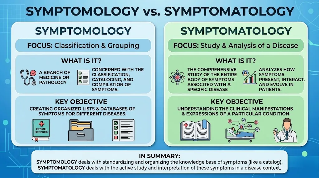 Symptomology vs Symptomatology