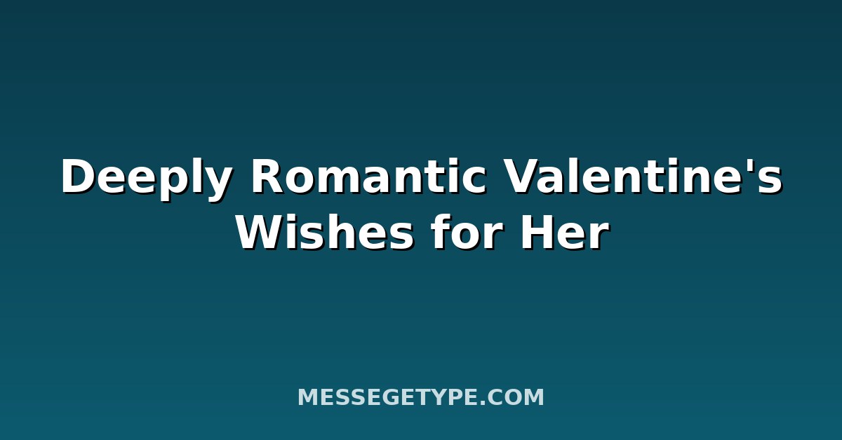 Deeply Romantic Valentine's Wishes for Her