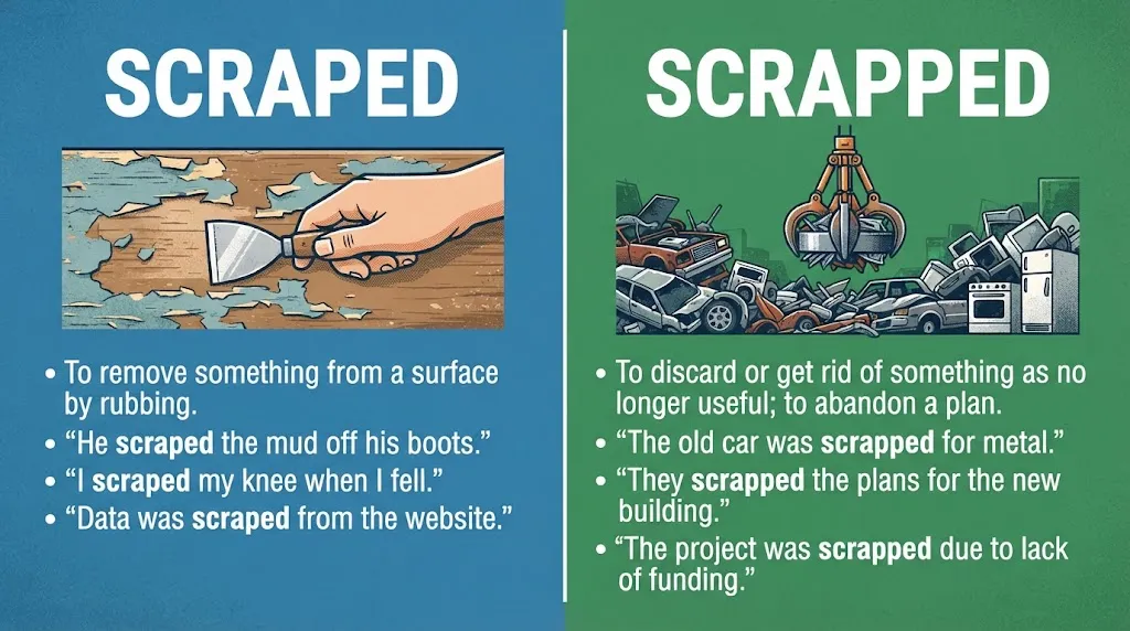 Scraped vs Scrapped